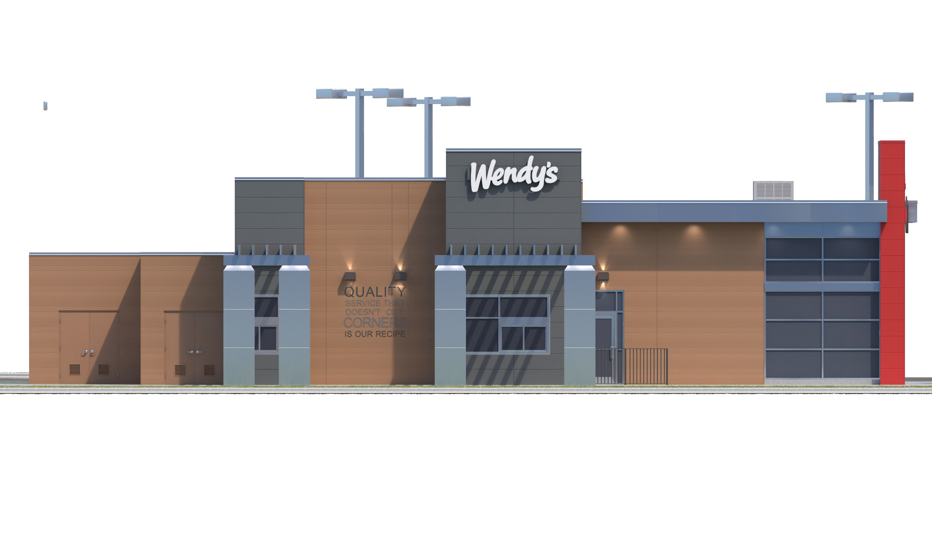 Retail-046 Wendys-003 With Site 3D model_18