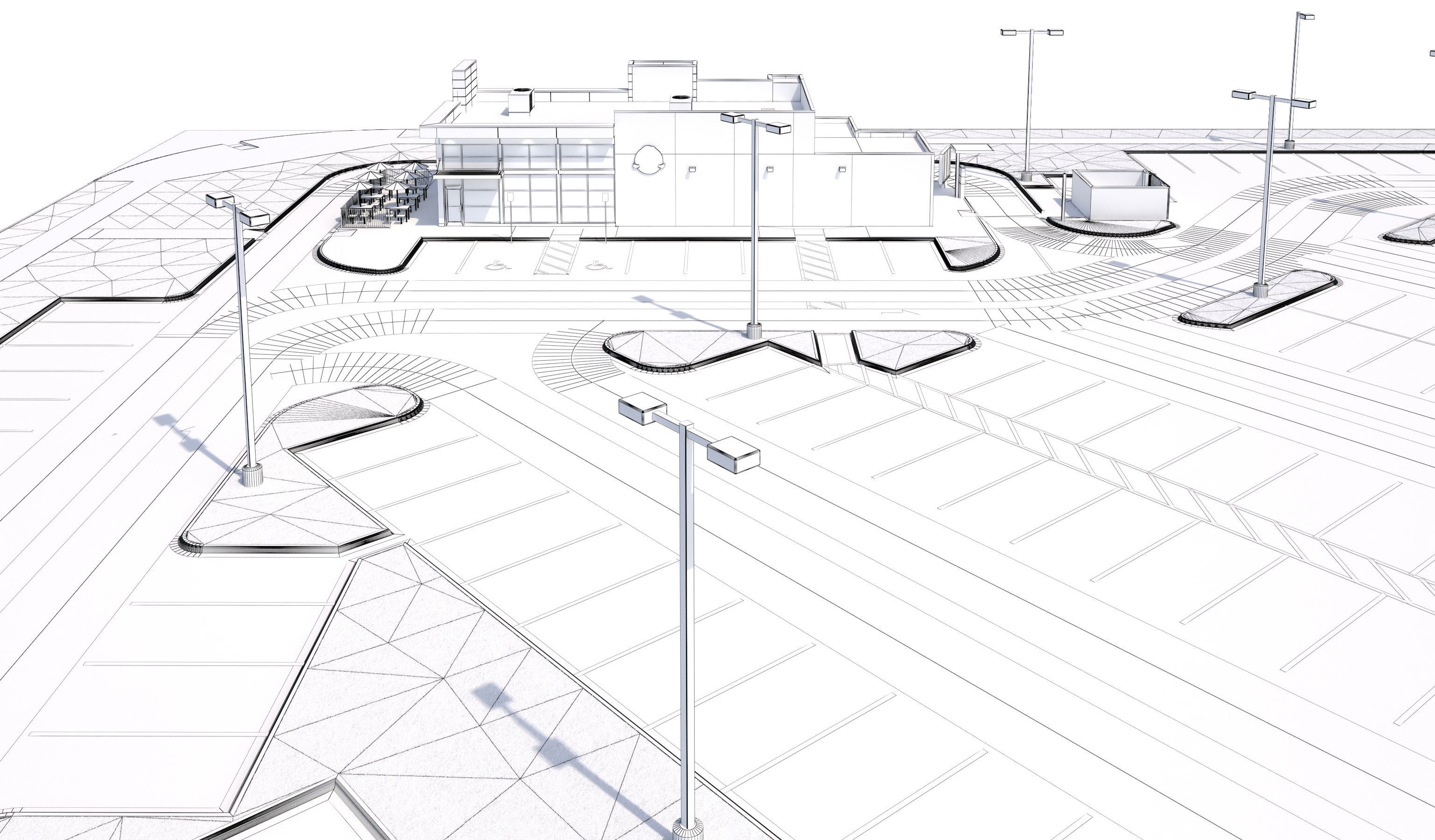 Retail-046 Wendys-003 With Site 3D model_25