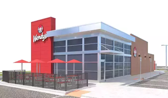 Retail-046 Wendys-003 With Site 3D model