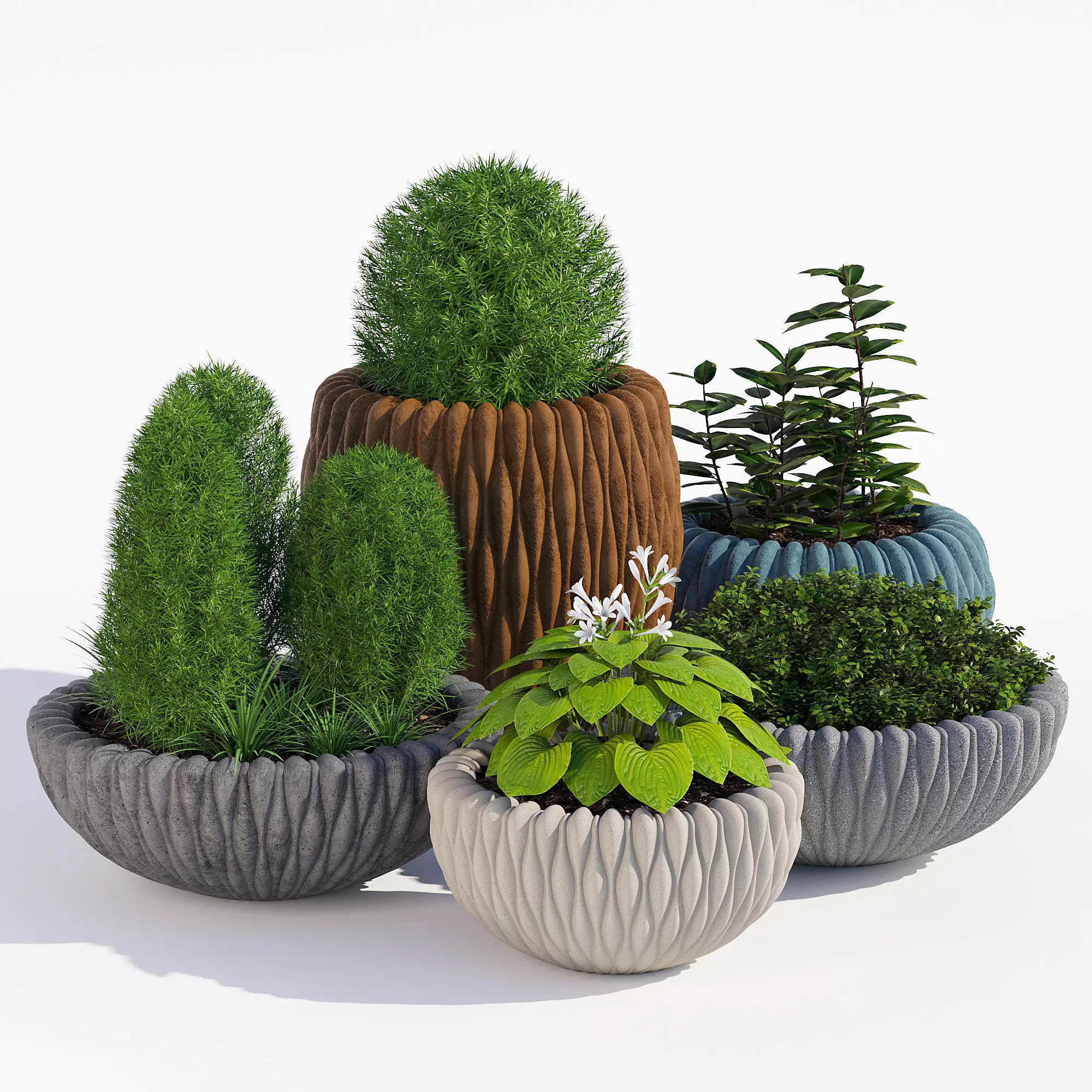 Fluo planters 3D model