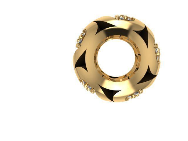 rotating hearts with stone charm ball  3D print model_1