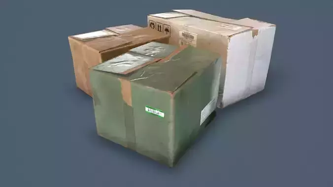 Boxes Common Enviroment Assets Low-poly 3D model