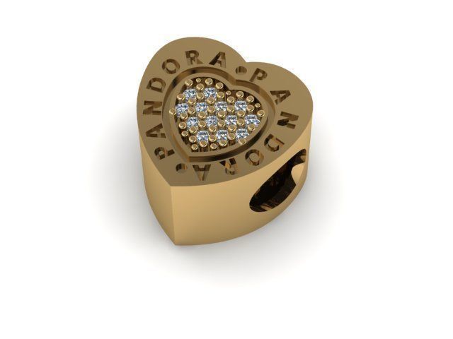 heart with stone  3D print model
