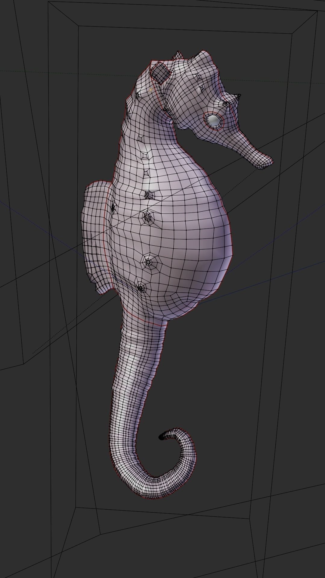 Potbelly Seahorse Low-poly 3D model_2