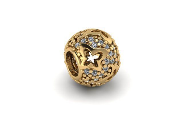 stones and butterflies charm ball  3D print model