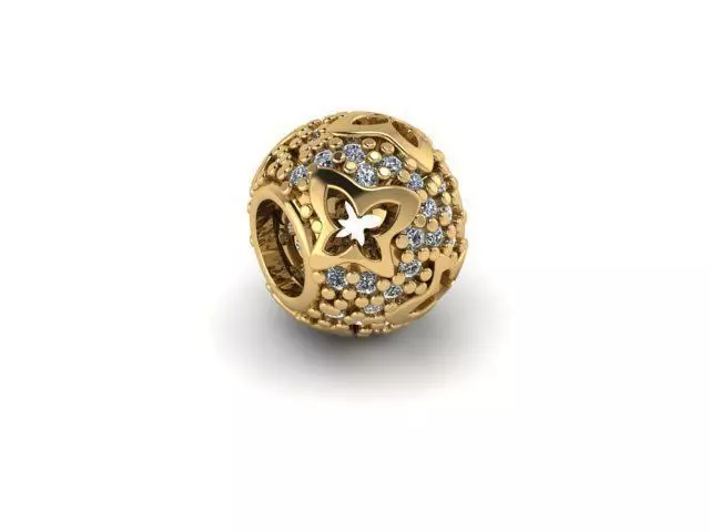 stones and butterflies charm ball  3D print model_0