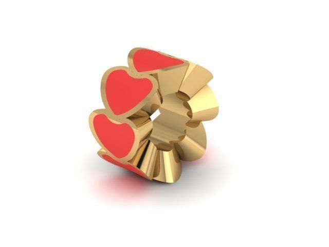 painted rotating hearts charm ball  3D print model