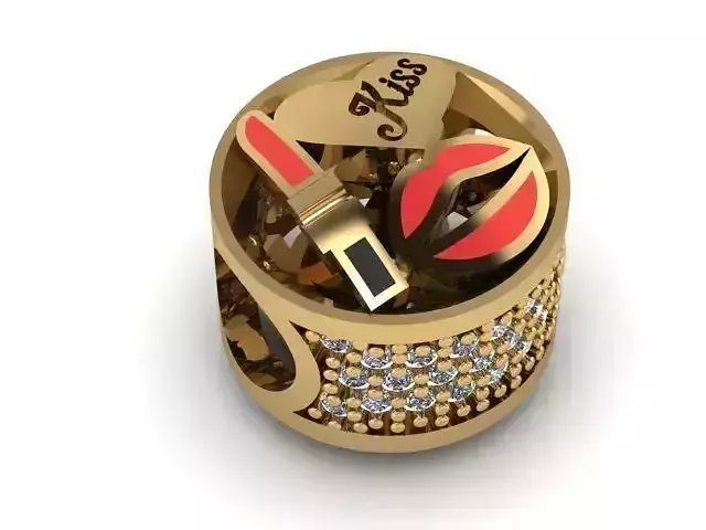 sexy kissing lips charm ball  3D print model