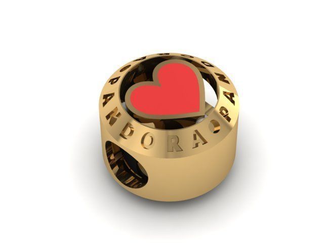 written painted heart charm ball  3D print model