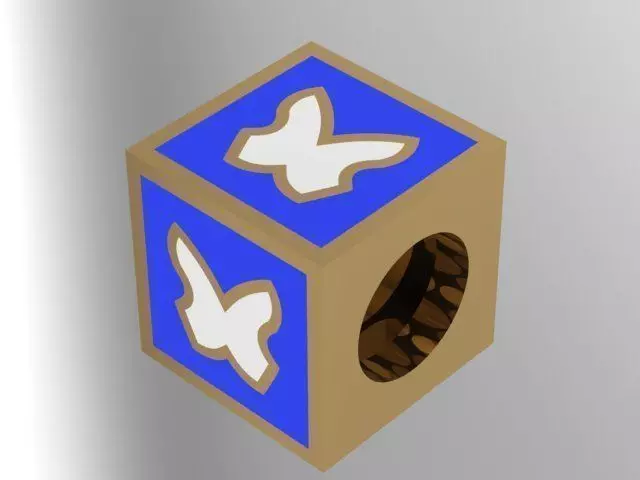 painted butterflies charm ball  3D print model_0