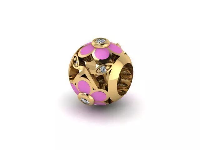 painted ivy flowers charm ball 3D print model