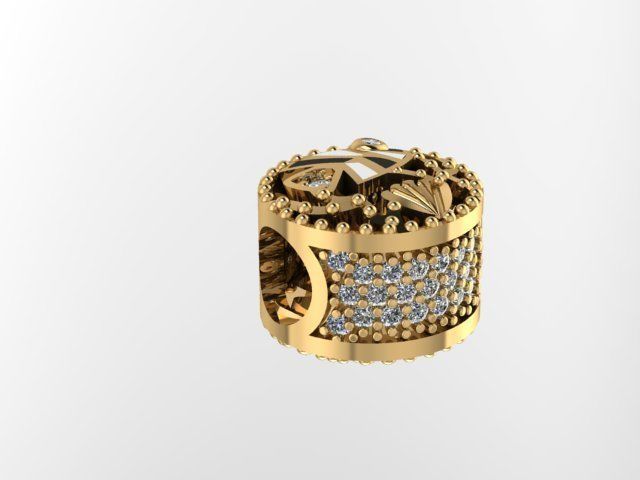 coral reef and fish charm ball  3D print model_1