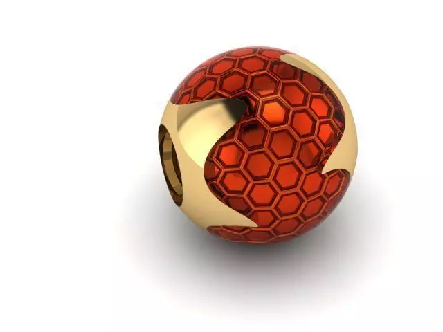 following honeycomb charm ball  3D print model_0