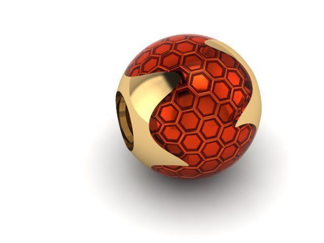 following honeycomb charm ball  3D print model
