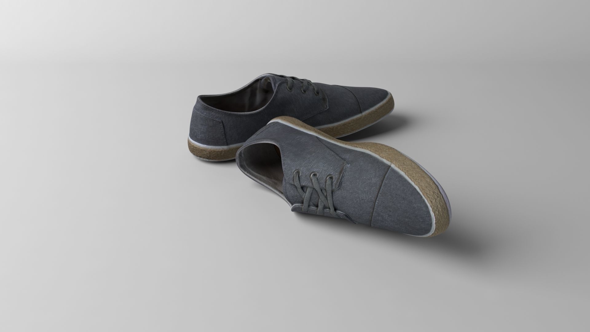 Shoes pair of with soles Low-poly 3D model_3