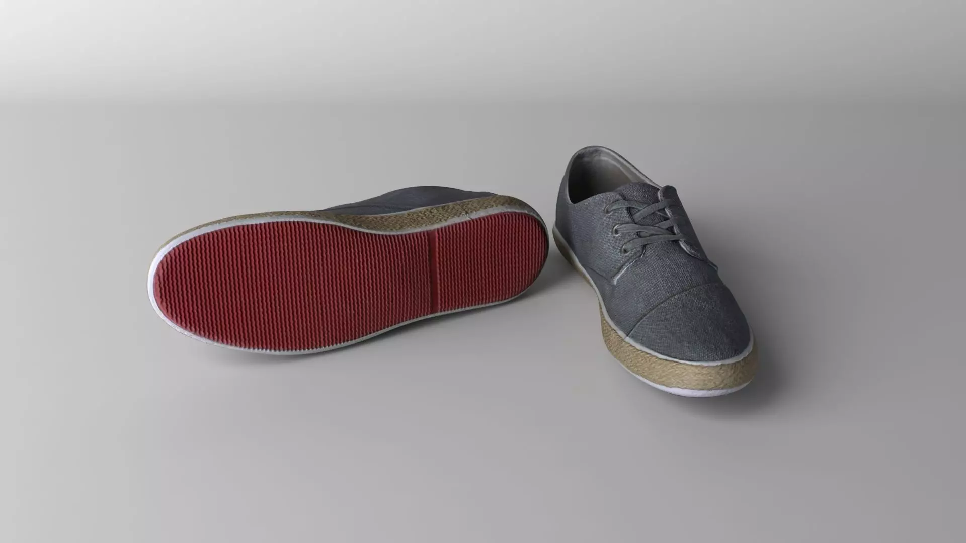 Shoes pair of with soles Low-poly 3D model_0