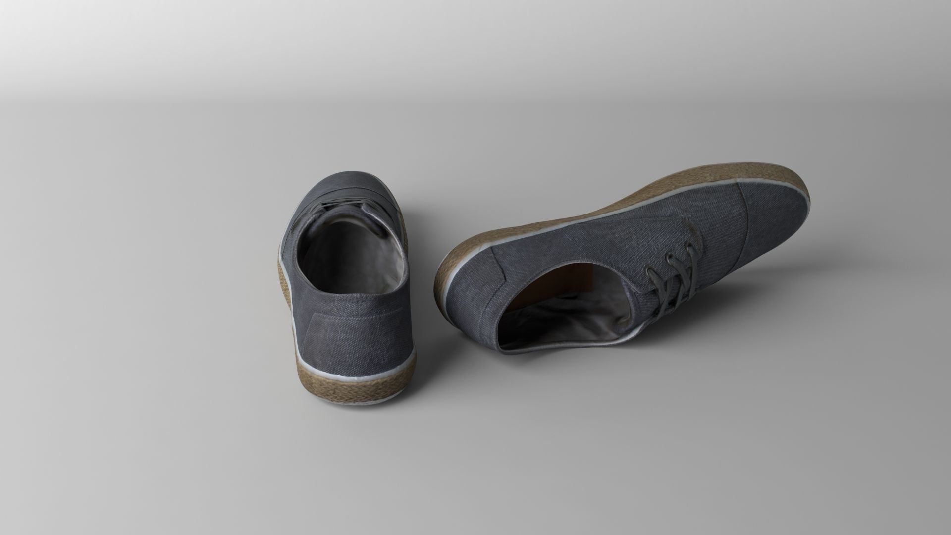 Shoes pair of with soles Low-poly 3D model_2