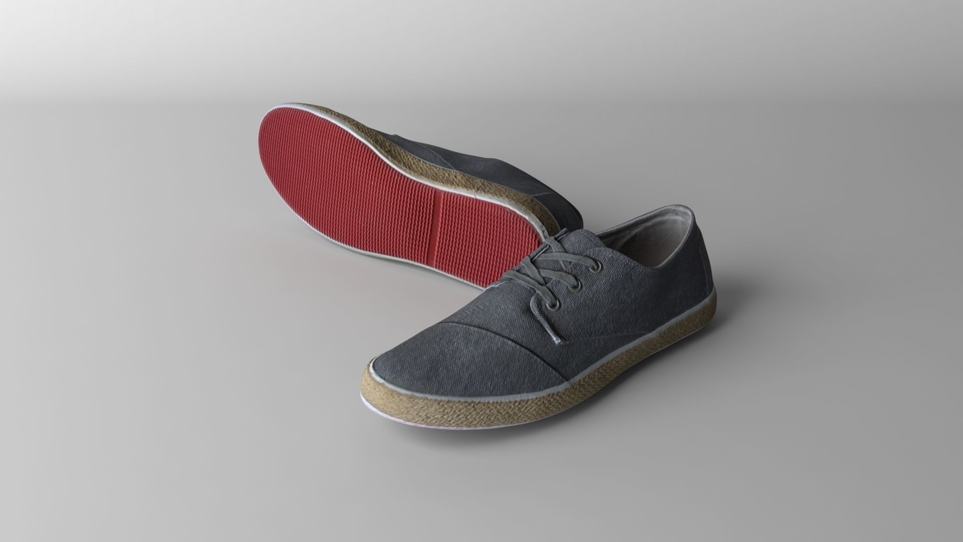 Shoes pair of with soles Low-poly 3D model_1