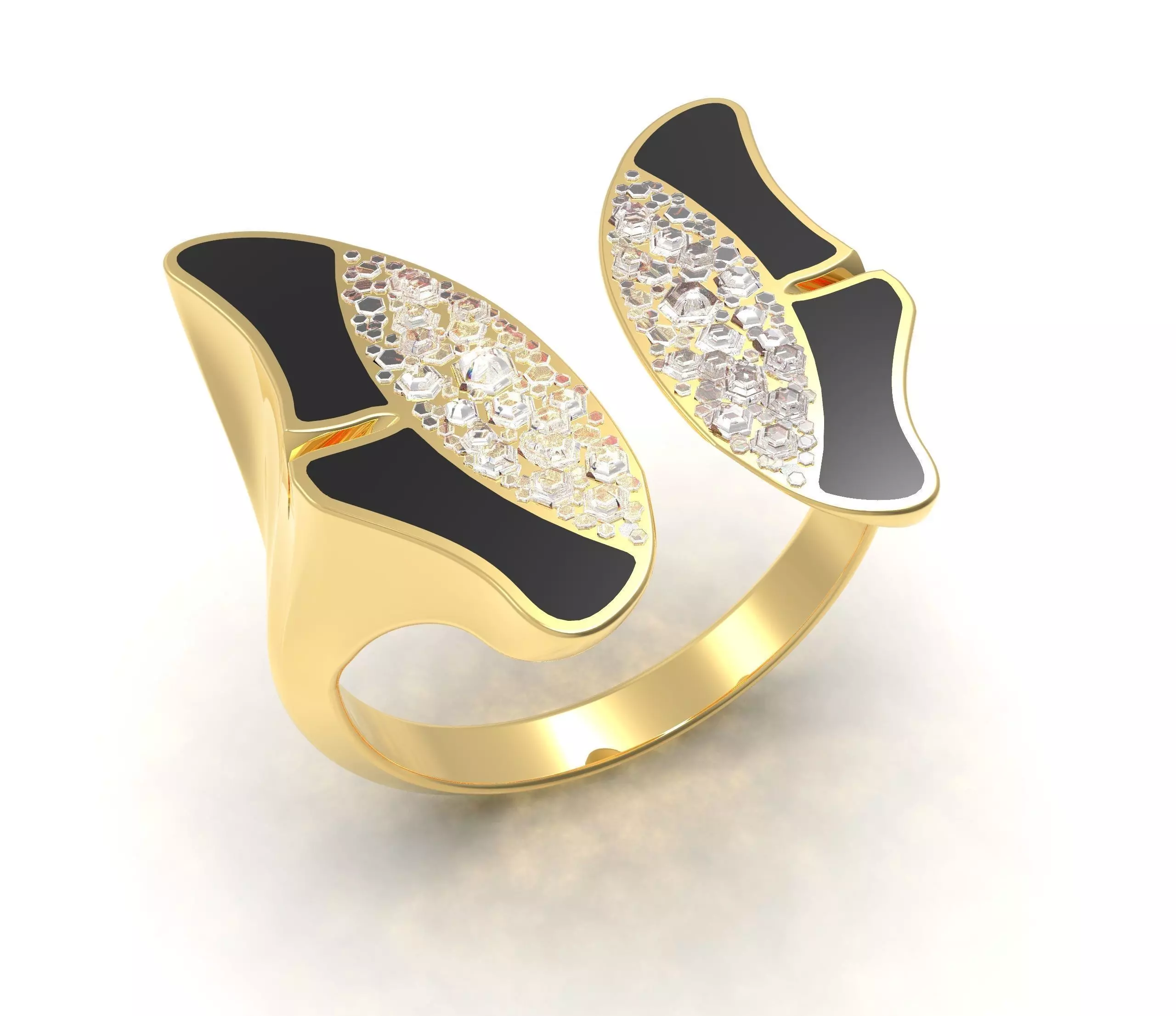 Gold Ring Butterfly Low-poly 3D model