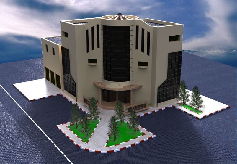 Poultry complex administrative building Free 3D model_0