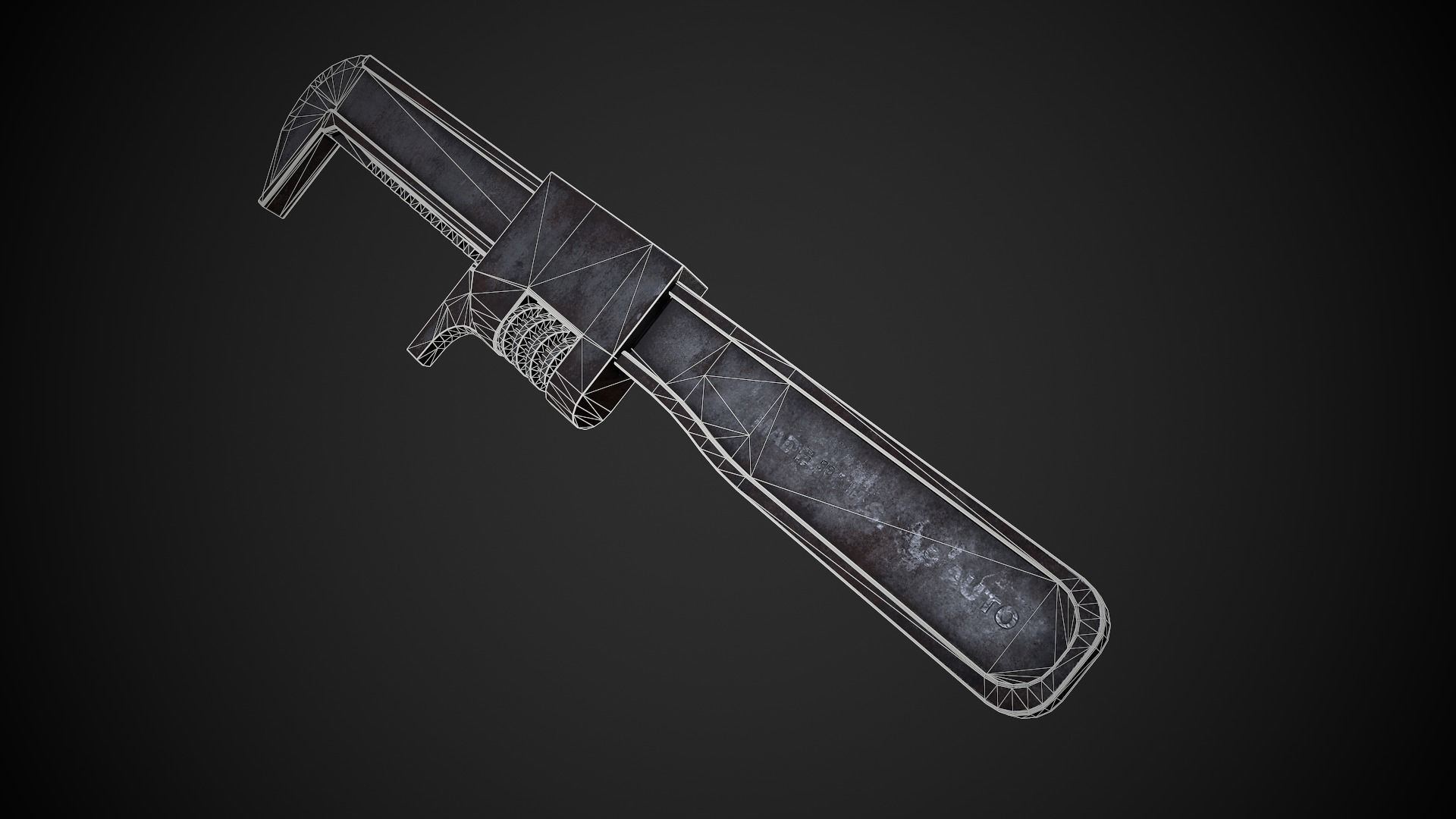 Monkey Wrench Low-poly 3D model_3