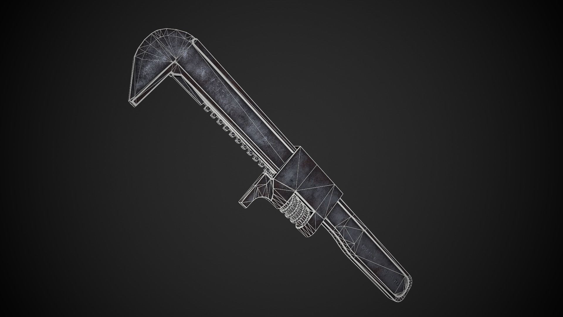 Monkey Wrench Low-poly 3D model_1