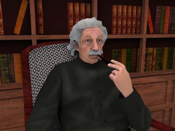 Albert Einstein Low-poly 3D model