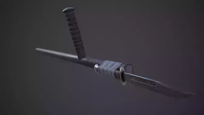 Bayoneted Tonfa Low-poly 3D model