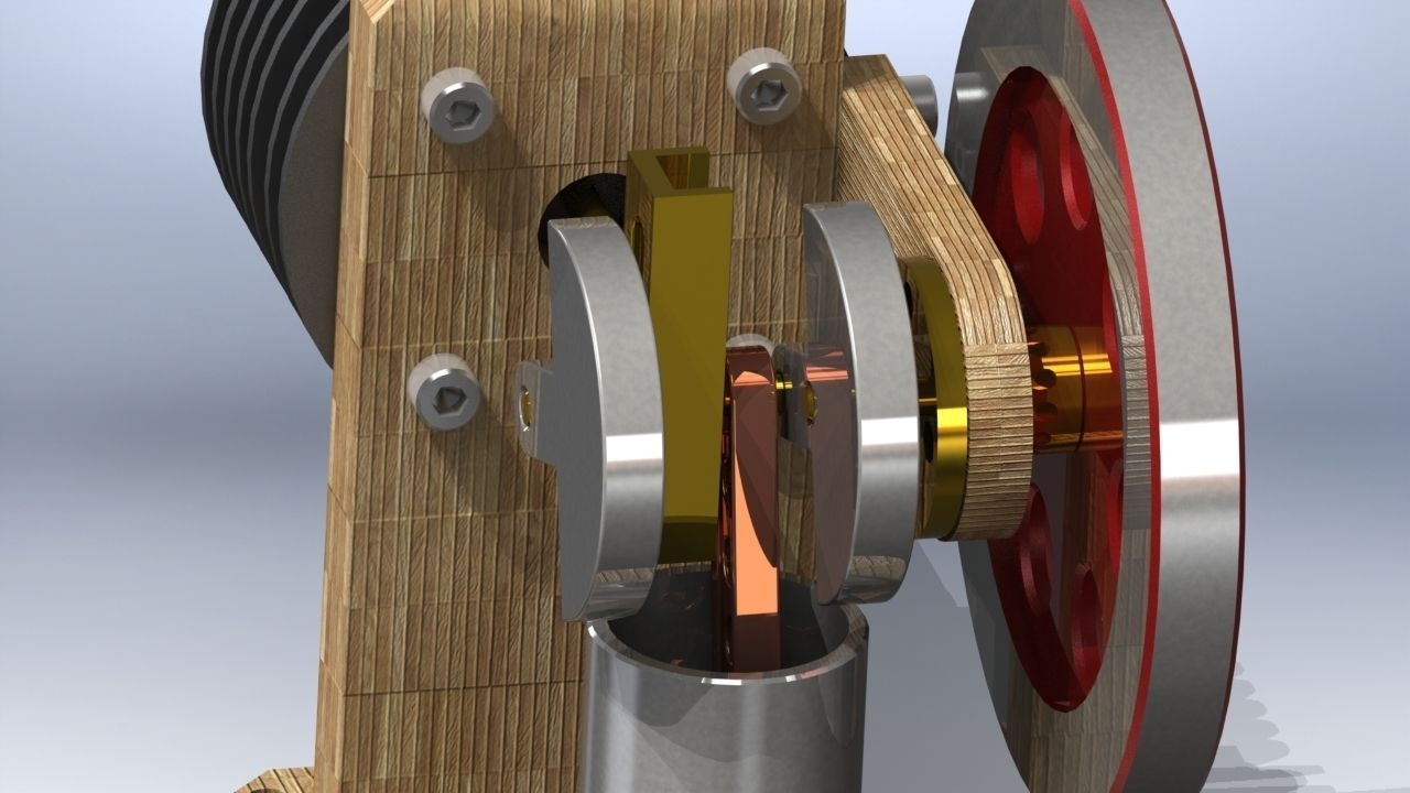 Miniature Stirling Engine Free 3D model_1