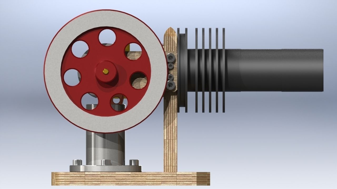 Miniature Stirling Engine Free 3D model_2