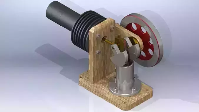 Miniature Stirling Engine  Free 3D model