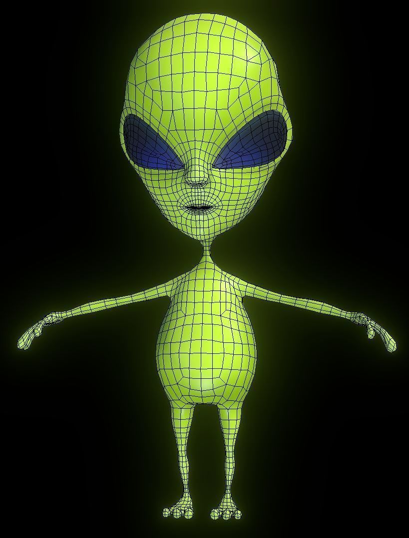 Alien Cartoon Character Low-poly 3D model_6
