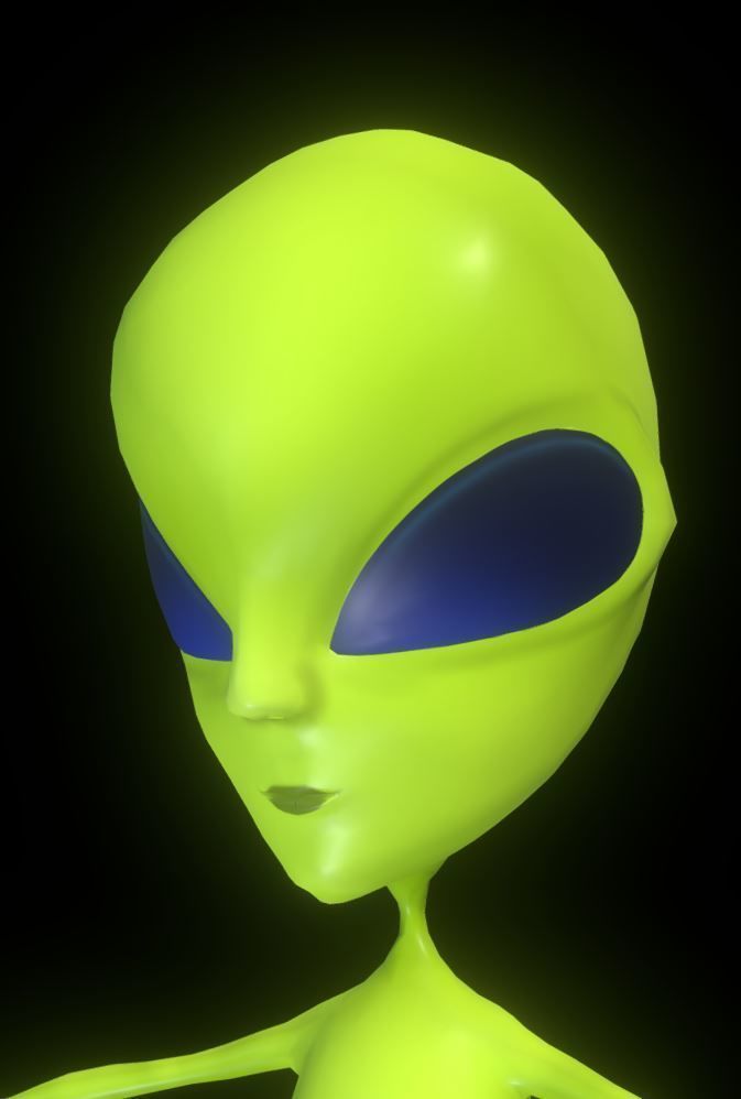 Alien Cartoon Character Low-poly 3D model_5