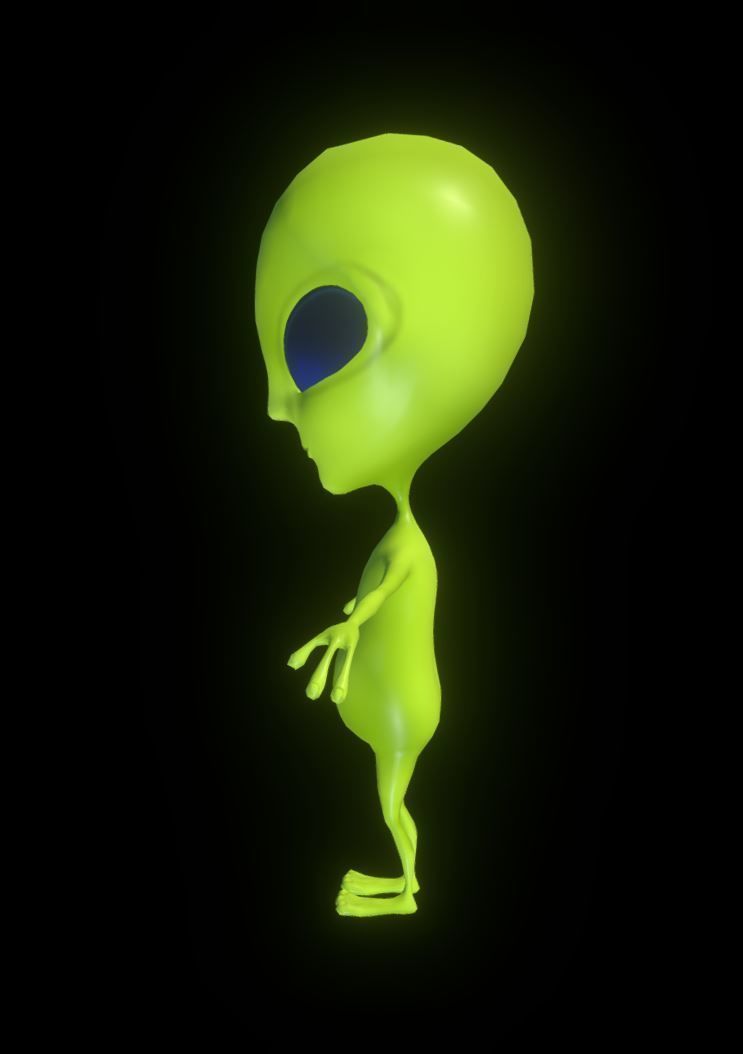 Alien Cartoon Character Low-poly 3D model_4