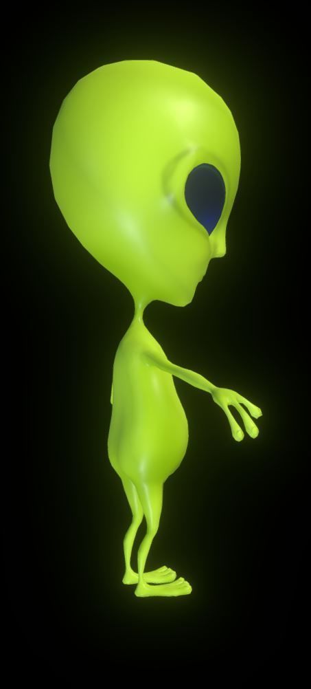 Alien Cartoon Character Low-poly 3D model_2