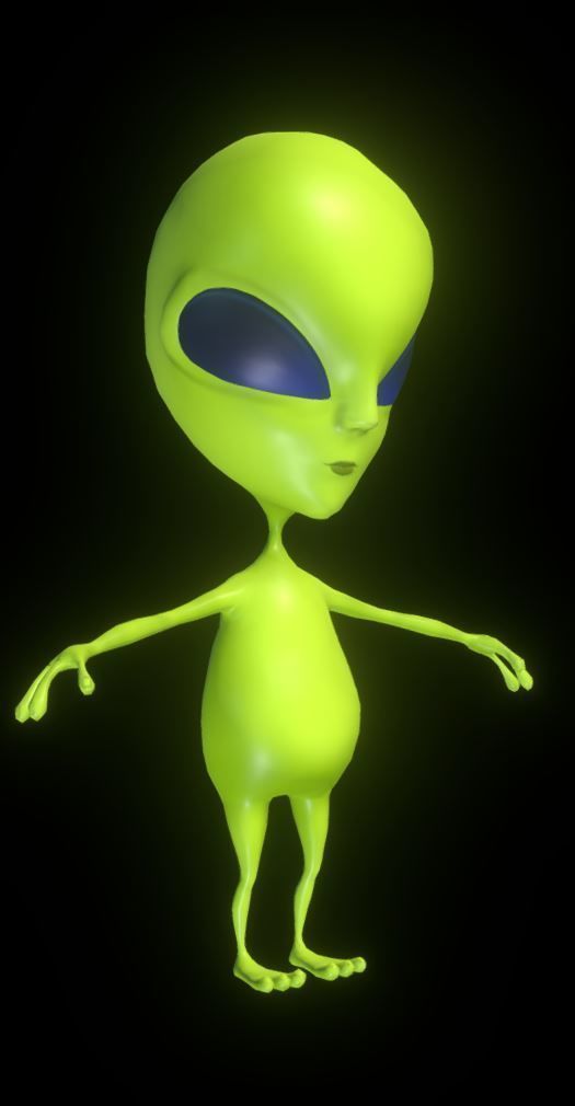 Alien Cartoon Character Low-poly 3D model_1