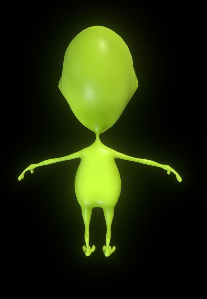 Alien Cartoon Character Low-poly 3D model_7