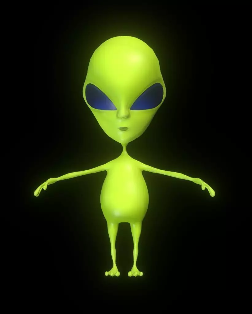 Alien Cartoon Character Low-poly 3D model_0