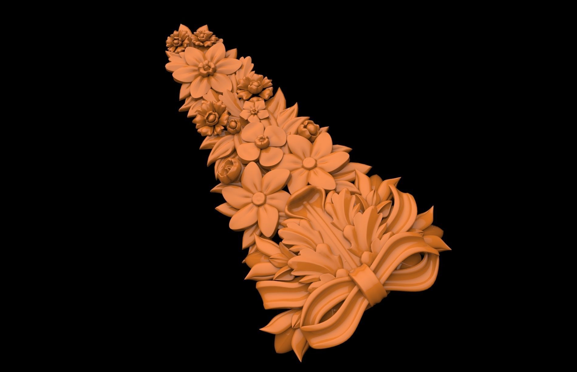 Carved decor CNC 3D print model  3D print model_3