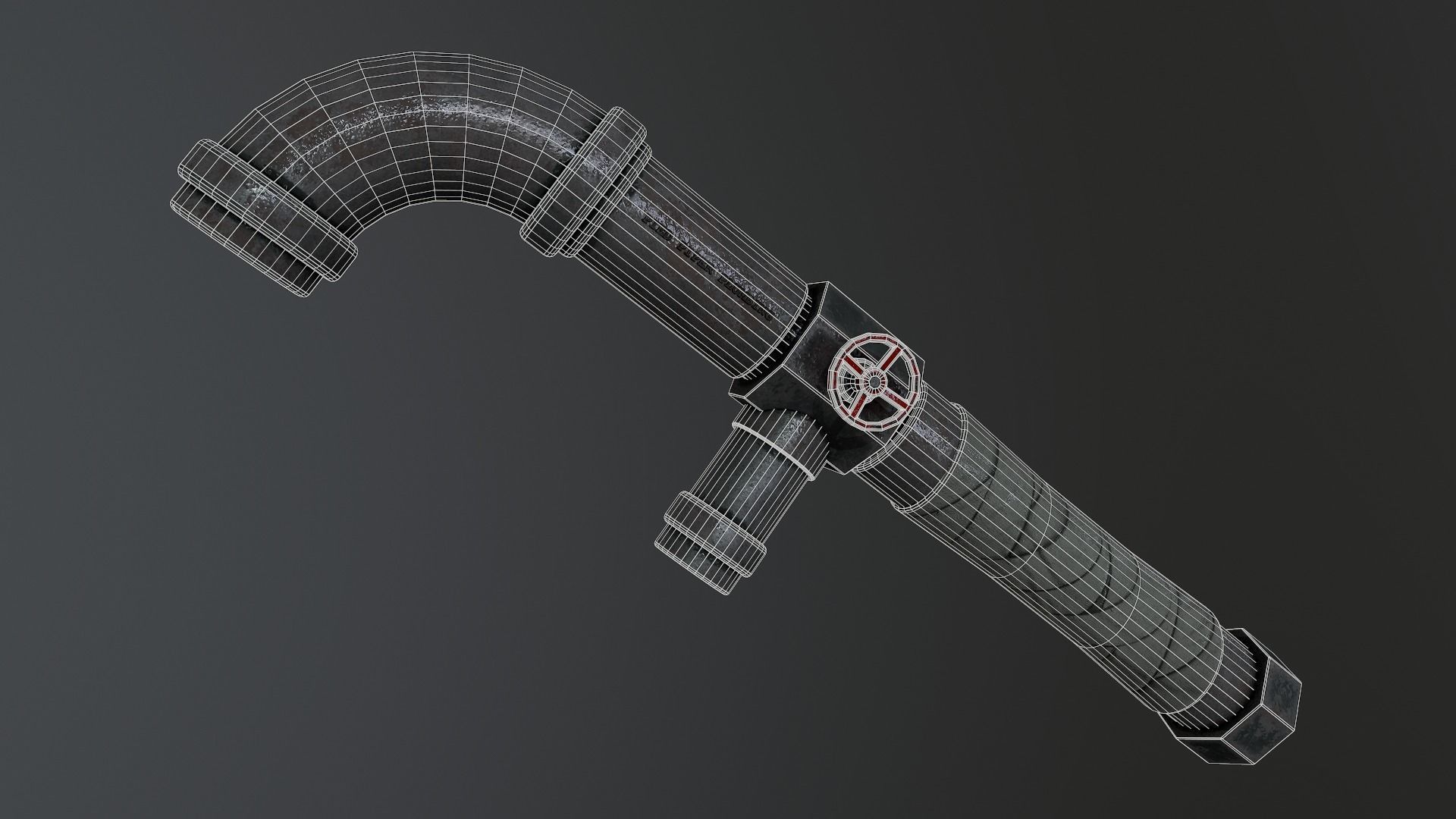 Leadpipe Low-poly 3D model_4