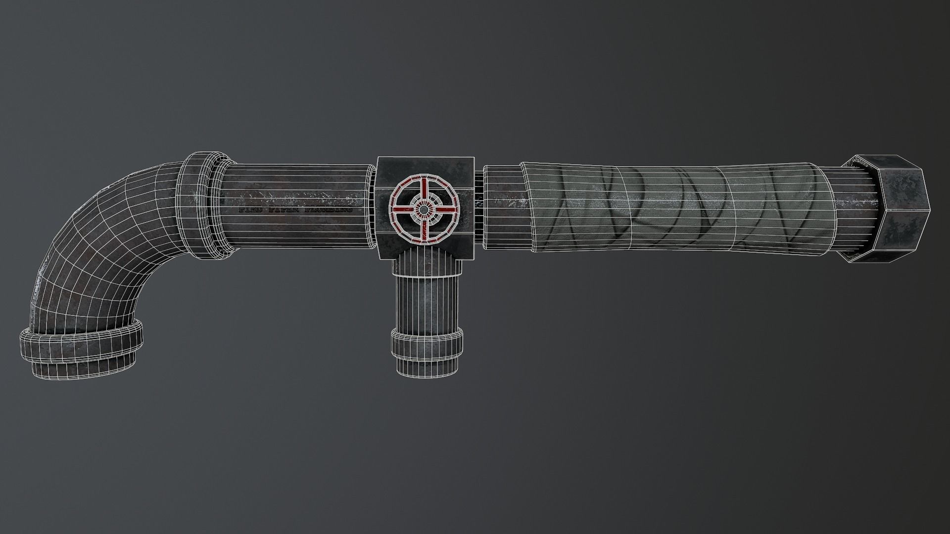 Leadpipe Low-poly 3D model_2