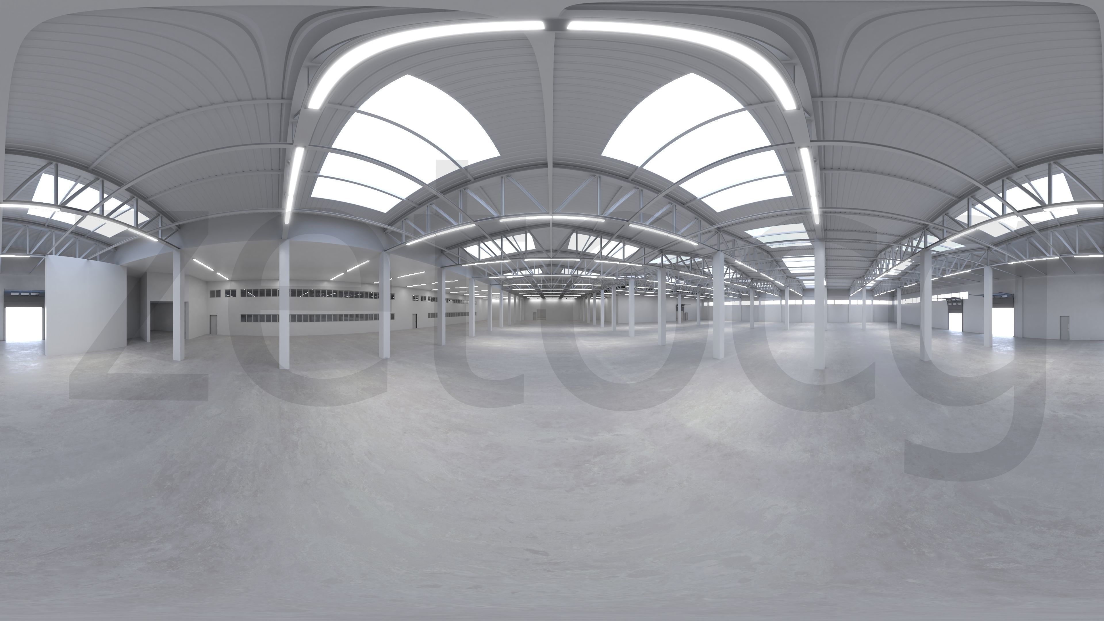 HDRI - Industrial Warehouse Interior 2 - 16384x8192 Texture_1