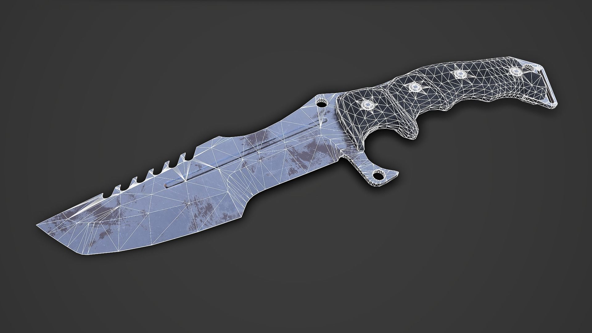 Combat Knife Low-poly 3D model_1
