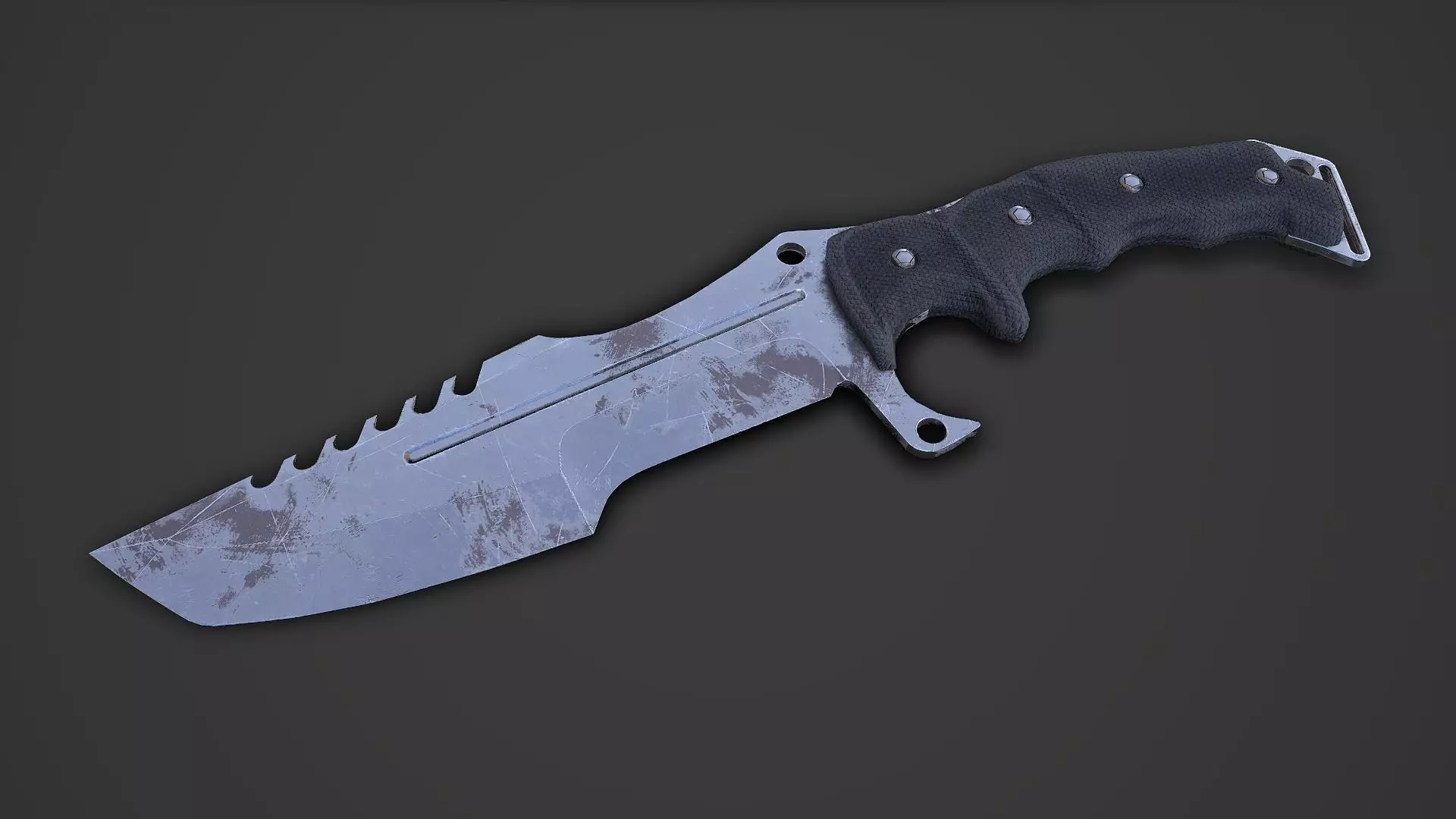 Combat Knife Low-poly 3D model_0