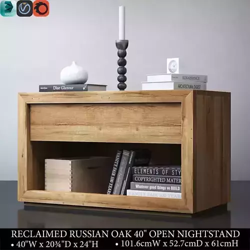 RH RECLAIMED RUSSIAN OAK 40in OPEN NIGHTSTAND