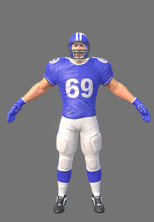 American Footballer Low-poly 3D model_7