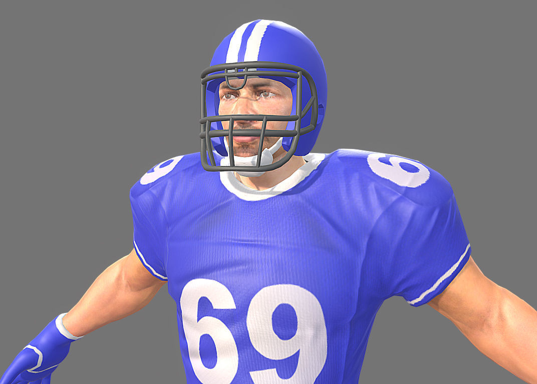 American Footballer Low-poly 3D model_2