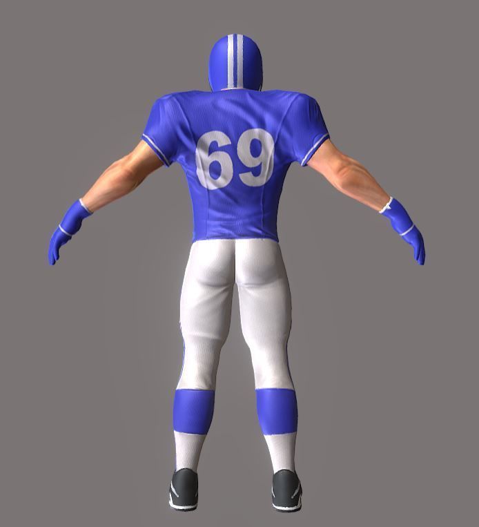 American Footballer Low-poly 3D model_9