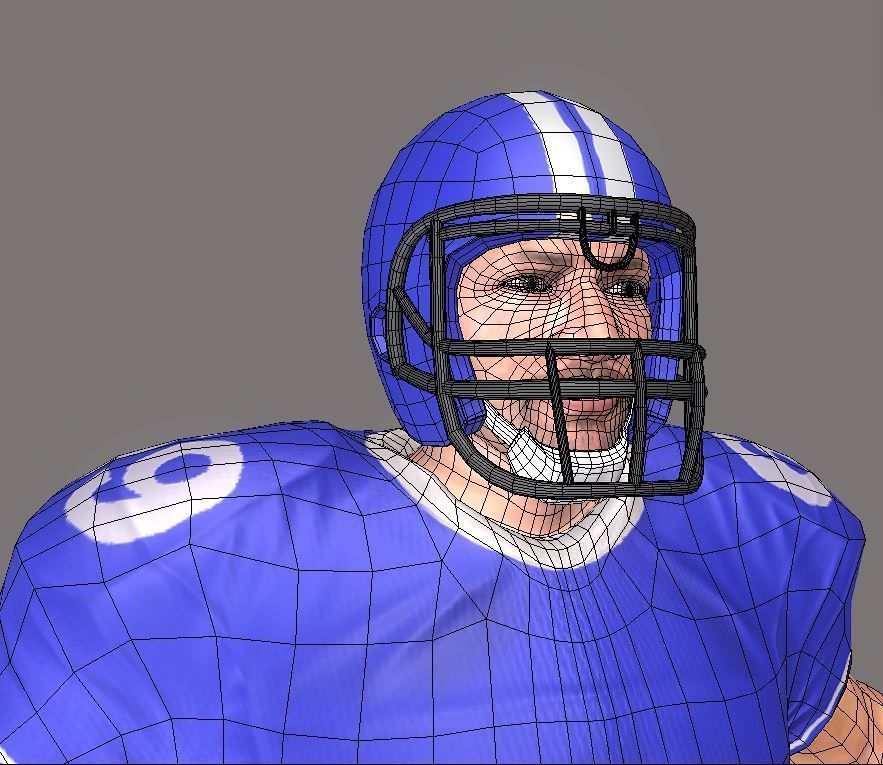 American Footballer Low-poly 3D model_19