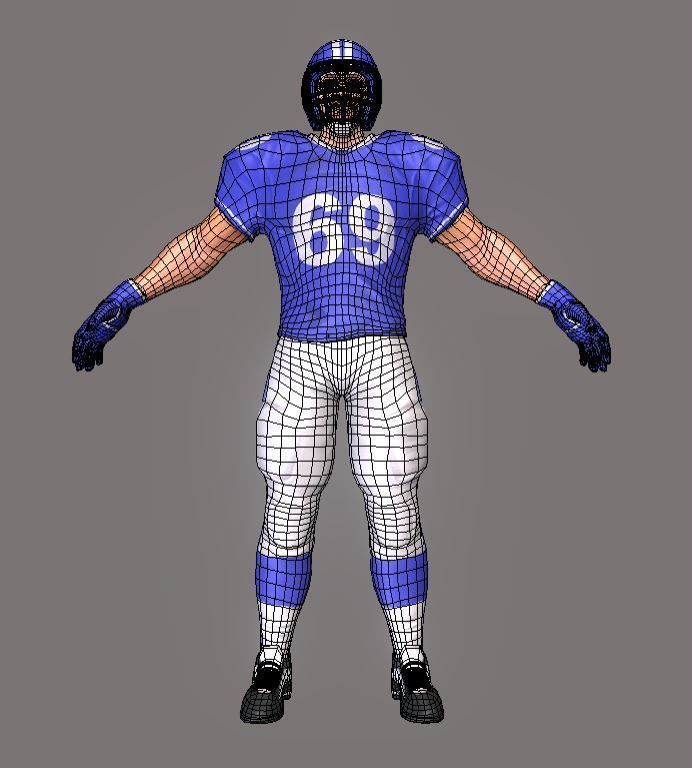 American Footballer Low-poly 3D model_14